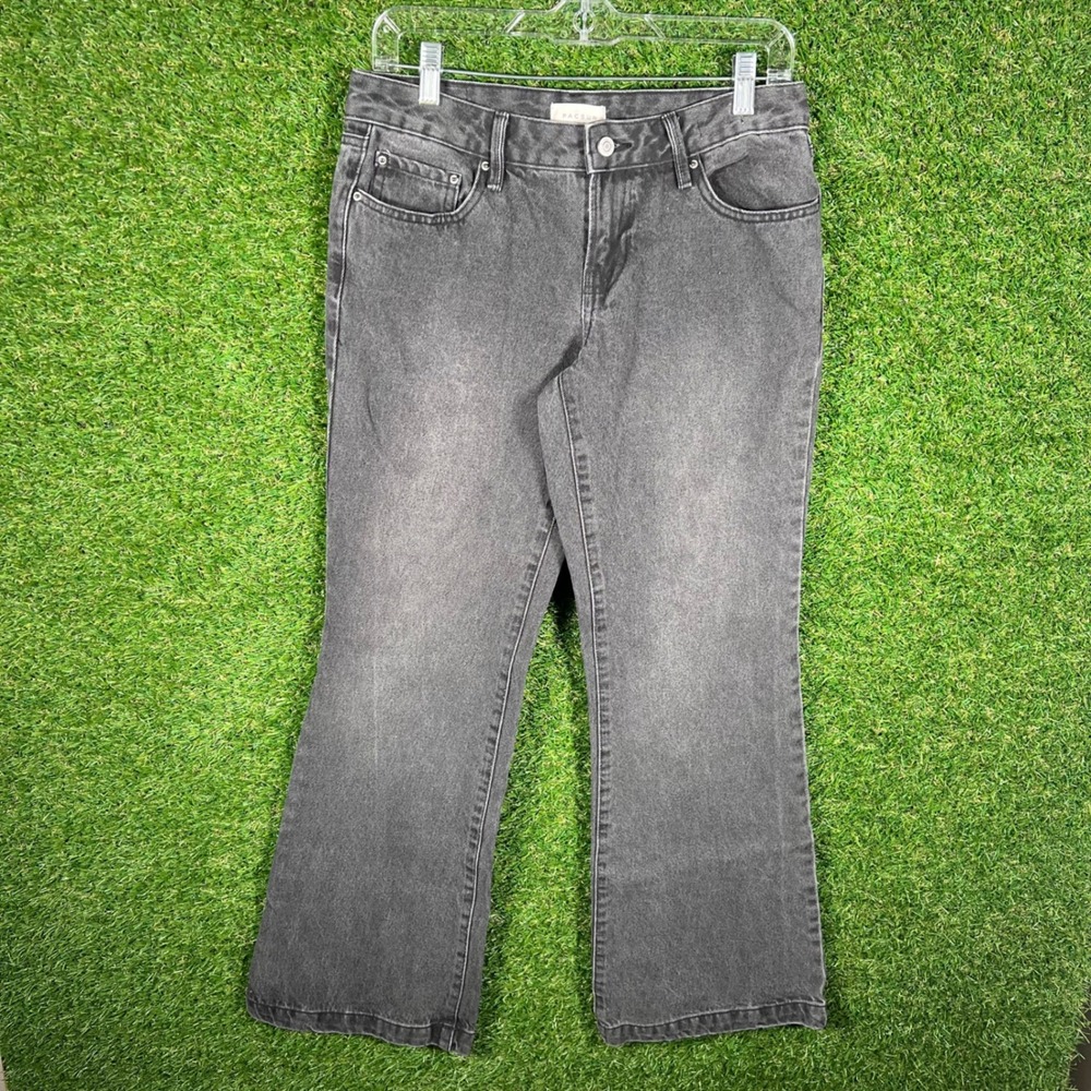 PacSun Womens Low Rise Bootcut Jeans Faded Black Flap Pocket‎ Size 26